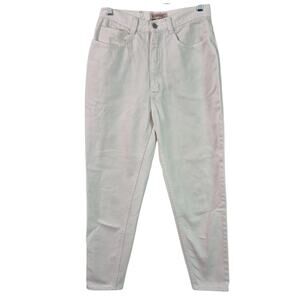 Jordache White Denim Hi Rise Zip Ankle Vintage Jeans Pants 11 12 Waist 25